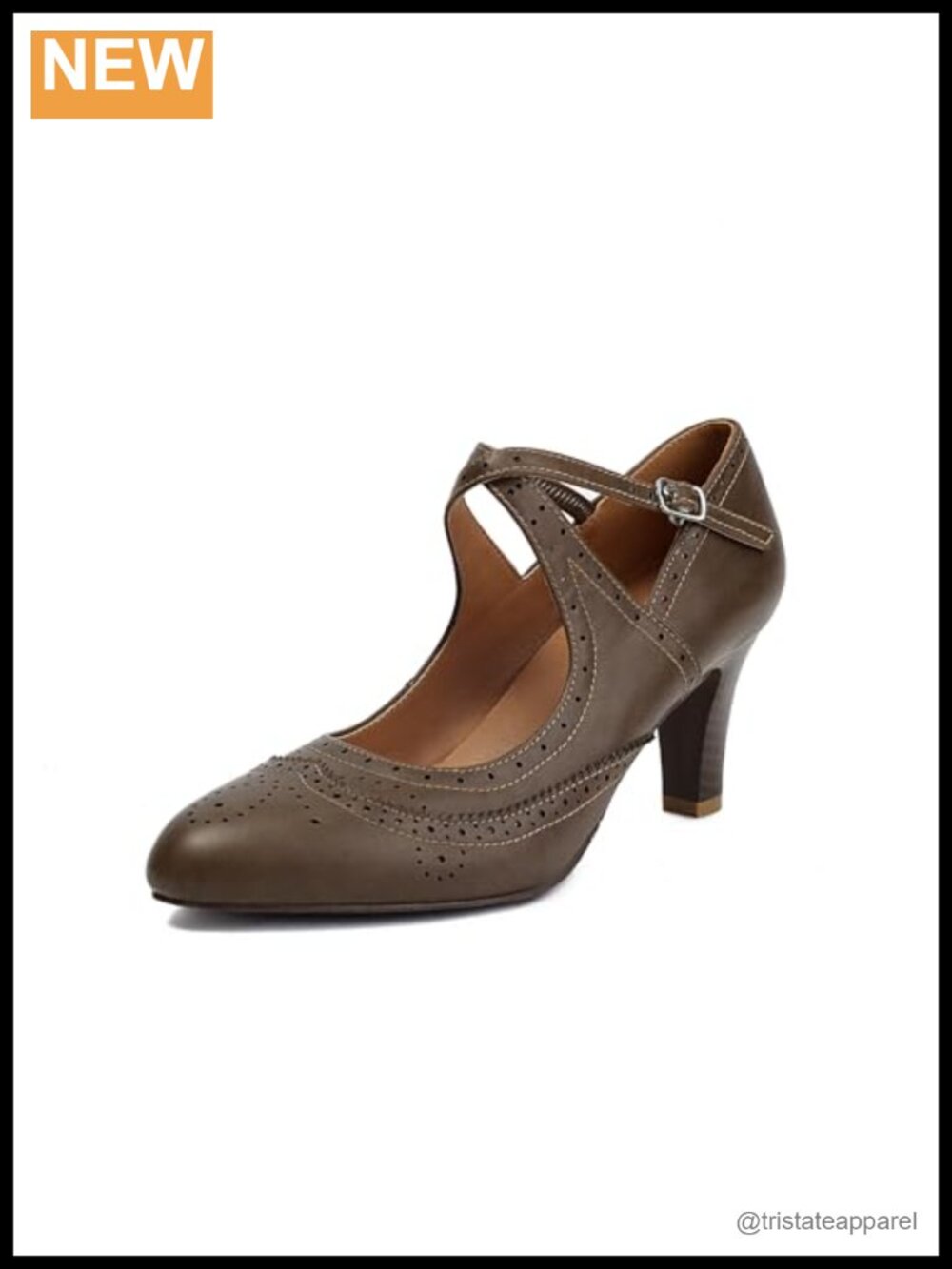Women's Mary Jane Oxford Heels Vintage Wingtip Ankle Strap Retro Pumps